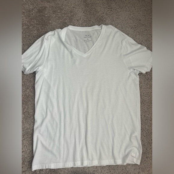 Armani Exchange White V-Neck T-Shirt - Picture 1 of 1